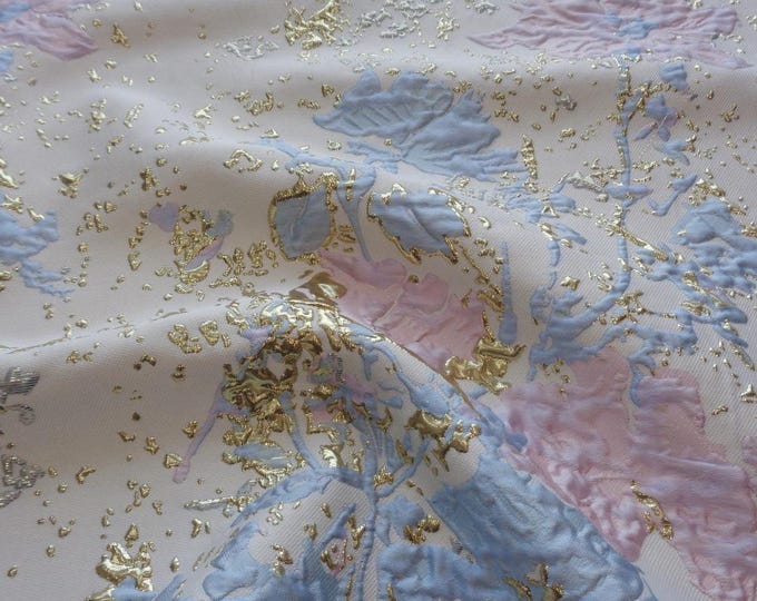 Palace Style Gold thread jacquard fabric, 3D texture, designer fabric, Upholstery, Prom dress and Sewing fabric, 56" W By 1 yard on SALE
