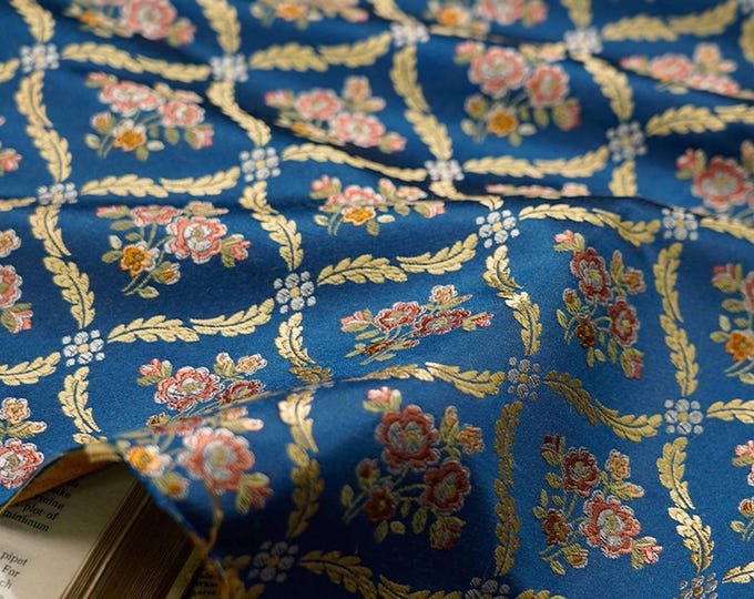 Palace Style Gold thread jacquard fabric, 3D texture, designer fabric, Upholstery, Prom dress and Sewing fabric, 55" W By 1 yard on SALE