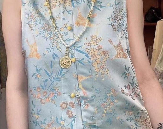 59"W Birds Damask Fabric, bird pattern Jacquard Satin Fabric, Upholstery, Decor, Costume, Curtain, Handbag, Sewing, DIY/Fabric by the meter