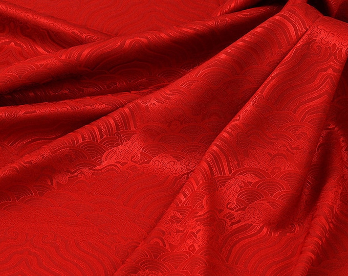 Red cloud yarn Fabric, Plain jacquard fabric by the meter, 59“W, 10 colors, Upholstery, Decor, Costume, Curtain, Handbag, Sewing, DIY/Fabric