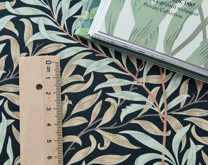 William Morris style print Fabric, 100% Cotton, Sewing Fabric for Dress, Kimono, home decor, Upholstery, Costume, handbag, DIY by 1meter
