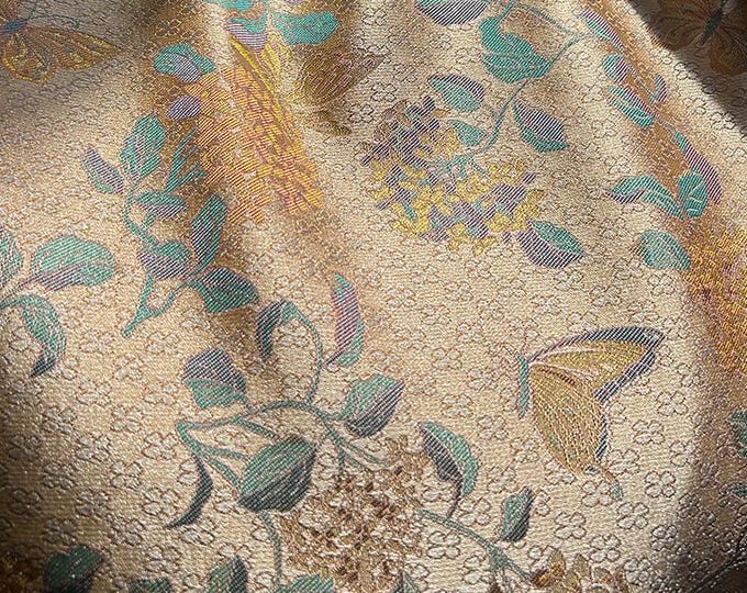 59"W Song Brocade Chinese butterfulies Emperor robe, cheongsam, Upholstery, Quilting, drapery, Curtain, Handbag, Sewing/Fabric by the meter