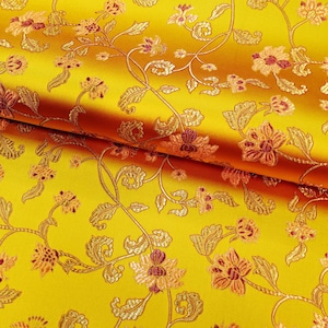 Tissu brocart fleur de vigne chinois | 12,99 prix au mètre complet | 45" de large | 14 couleurs, tapisserie d'ameublement, décor, costume, rideau, sac, couture/tissu