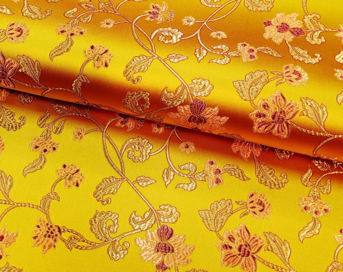 Chinese vine Flower Brocade Fabric | 12.99 Full Meter Price | 45" Wide | 14 Colors, Upholstery, Decor, Costume, Curtain, bag, Sewing/Fabric