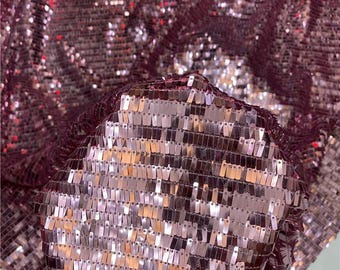 3+9 Rectangular Multi-Color Sequin Mesh Fabric | Sequin Fabric by the Yard for Costumes, Cosplay, Fashion, Decorations, Weddings, and Proms