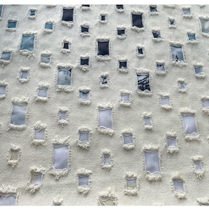 100% cotone, fori a griglia colorati in tessuto Jacquard, creazione di una giacca spessa in denim 3D, 55", tappezzeria, trapuntatura, cucito, tendaggi
