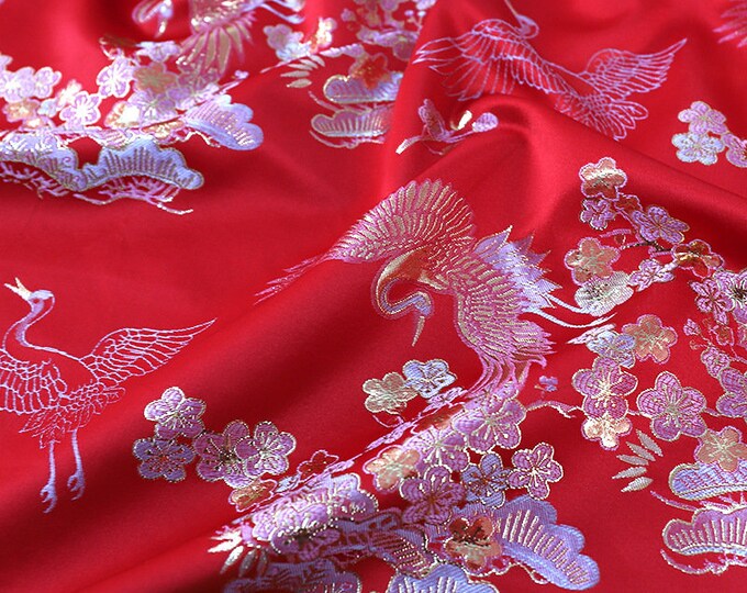 4 colors Jacquard Fabric 3D Gold thread Flower Design, 59" Wide, Upholstery, Decor, Costume, Curtain, Handbag, Sewing/Fabric by the meter
