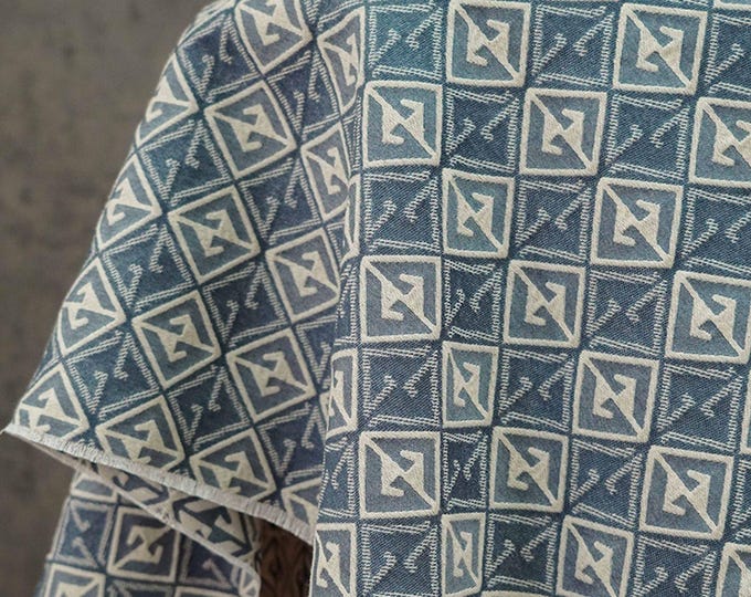 Cotton blended, Textile Symphony of Jacquard, 3D Denim Jean Cotton in a vintage pattern Creation, 56", Upholstery, Quilting, Sewing, drapery