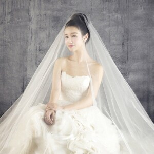 Fine Ivory Veil Tulle fabric, 118&quot; Wide, Stiffened silhouette nylon see-through designer fabric, costumes, veil, prom, tutu/fabric by meter
