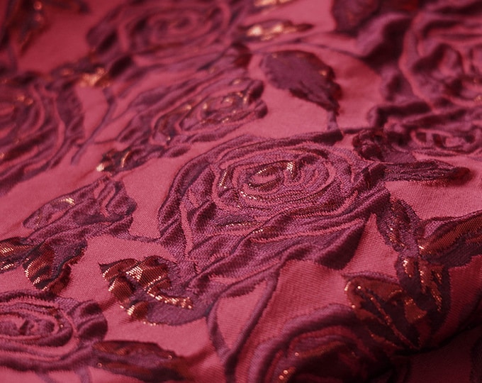 Gold thread jacquard fabric, 3D designer fabric, 52" W By 1 Meter, Prom Fabric, Upholstery, Quilting, drapery, doll making, Sewing/ fabric