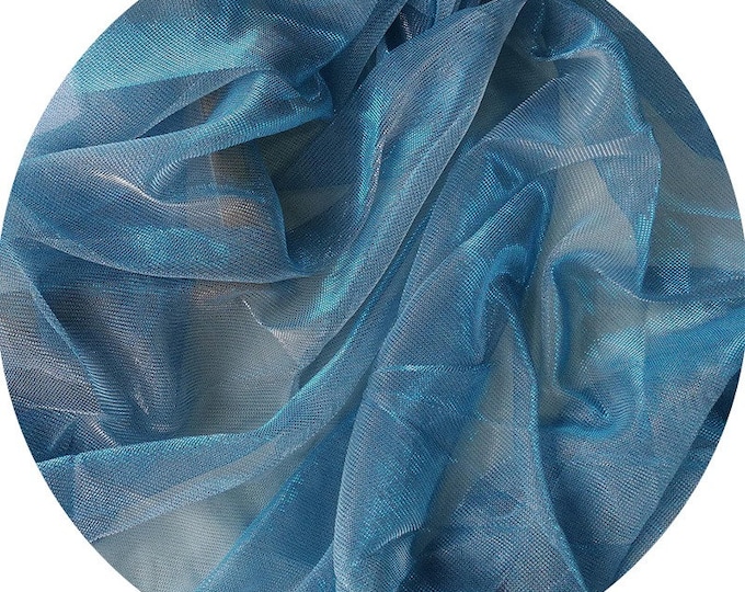 59"W two tones Laser stretch mesh fabric, Wedding, prom, Dance Costume, Tutu dress, doll making, Cosplay, DIY, decoration/fabric