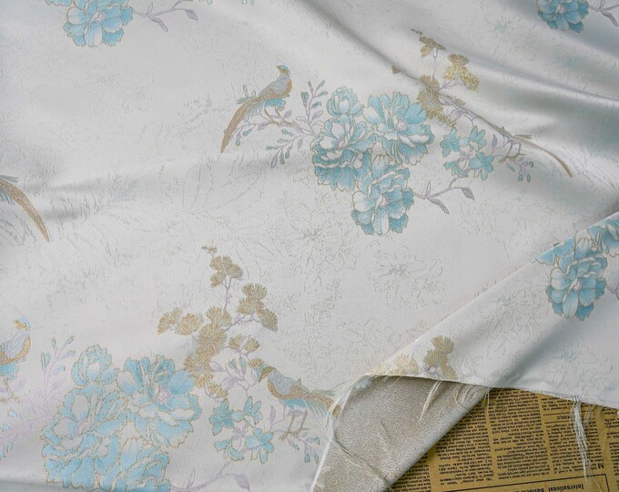 Gold thread jacquard fabric, 4 colors 3D designer fabric, costume, Upholstery, Quilting & Sewing, DIY, drapery/fabric, 62" W By 1 Meter