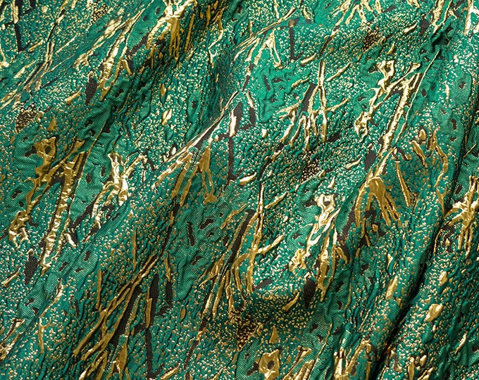 Jacquard Fabric 3D Gold thread, Universe galaxy Design, 56" Wide, Upholstery, Decor, Costume, Curtain, Handbag, Sewing/Fabric by the meter