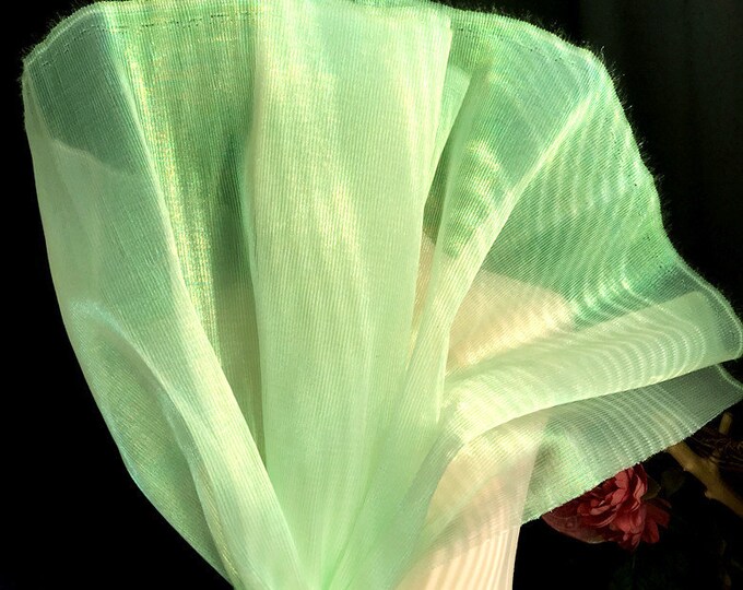 Shiny Crinkle Yarn Stiffened Organza Fabric, 59" Wide Designer Fabric, Wedding, Gowns, Crafts, Events, Stiff shape, Pleated & Texture fabric