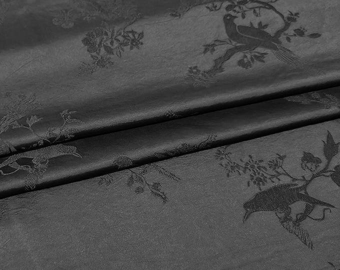 Pure Black Plant Silk , Wedding Fabric, 55"W brocade Fabric By 1 Meter on SALE, Upholstery, Quilting, Sewing, Costume, DIY, dress fabric