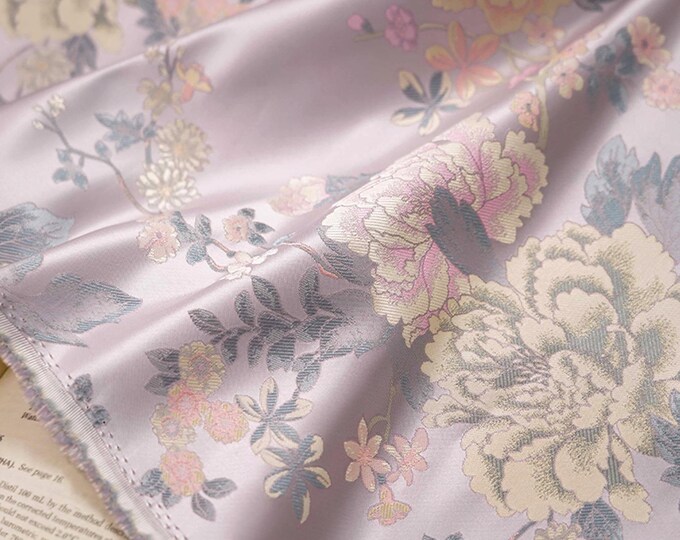 55"W Oriental Palace style brocade jacquard dress fabric, Fabulous exclusive Damask fabric, Upholstery, Decor, Costume/Fabric by the meter
