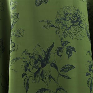 59&quot;W Green color Tea silk satin fabric, 2 patterns, Upholstery, Decor, Costume, Curtain, bag, Sewing, drapery, DIY/Fabric