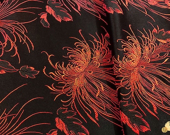 Chrysanthemum Brocade Fabric: 29.5" Wide Satin Silk Rayon Jacquard