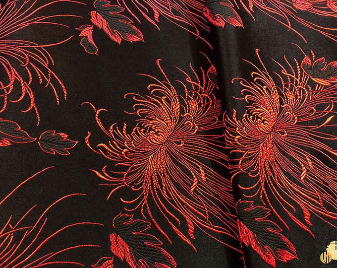 Chrysanthemum Brocade Fabric: 29.5" Wide Satin Silk Rayon Jacquard