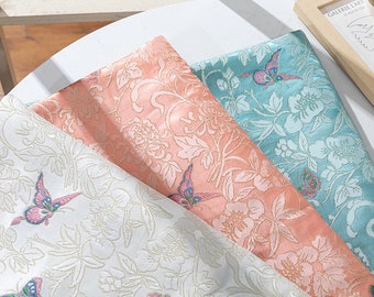 Butterfly Brocade Fabric: 59"W Rayon Cheongsam Quilting Fabric