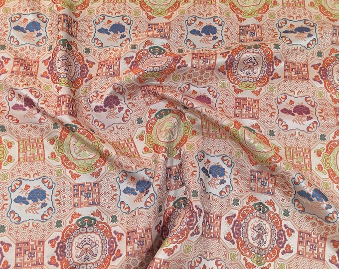 Mongolia Tibetan Bada halo caisson pattern, 59"W, Upholstery, Decor, Costume, Curtain, bag, Sewing, Cheongsam, Buddha, Quilting/Fabric
