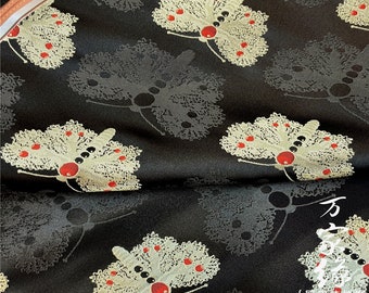 Butterfly Brocade Fabric: Natural Silk Cotton Damask (29.5"W)