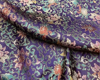 【8/16迄】Blood Drop Brocade アーティストプルーフ fab Floral Silk Brocade Fabric: Multicolor Chinese Qipao