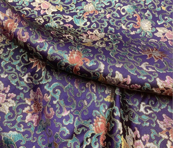 Chinese Brocade Fabric: Handmade Silk Rayon Blend, 55