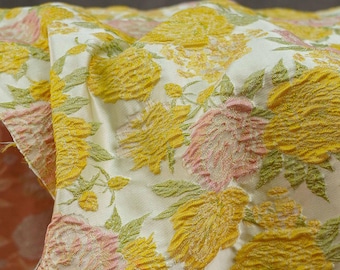 Embossed Rose Jacquard Fabric – French Country Floral Upholstery, 49" Wide