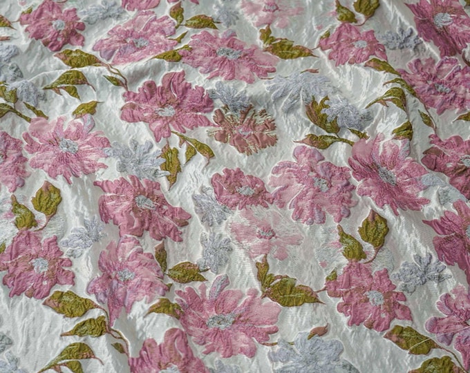 58"W 3D jacquard fabric, Classic retro designer fabric, Upholstery, Decor, Costume, Curtain, handbag, Sewing, DIY/Fabric by 1 yard