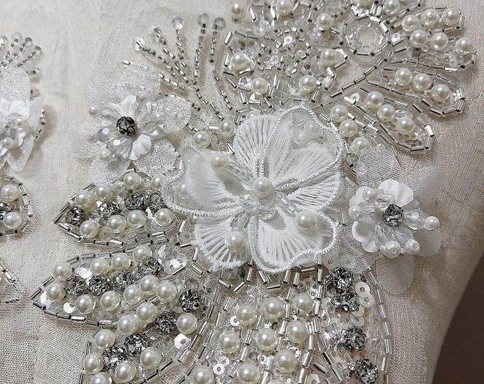 Luxury Soft Embroidered Lace Trim, beading – Bridal Wedding dress, By Yard, sequins wedding dress, headwear, shoes, DIY, veil accessories
