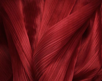 Shiny crinkled-textured pleated organza fabric, 55" Wide Designer Fabric, Wedding, Gowns, Crafts, Events, Stiff shape and Texture fabric