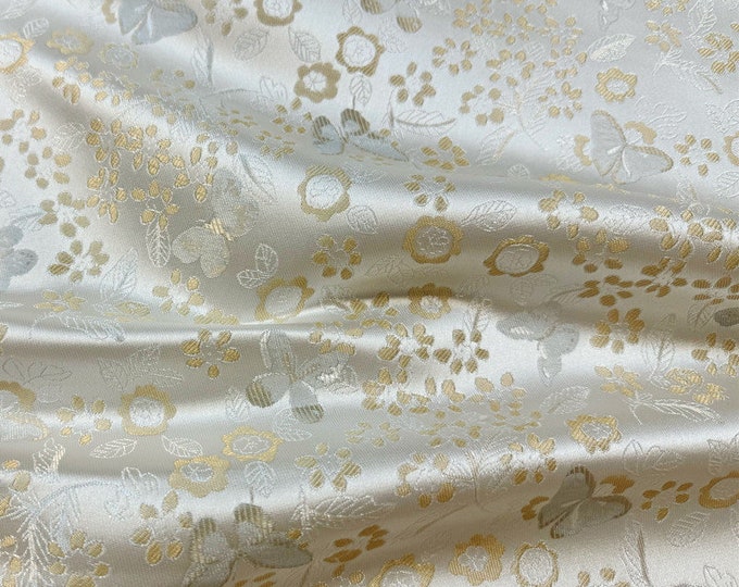 59"W Song Brocade blessings & treasures Jacquard Brocade, Emperor Tibetan robe, cheongsam, sewing, Upholstery, Quilting, DIY, drapery fabric