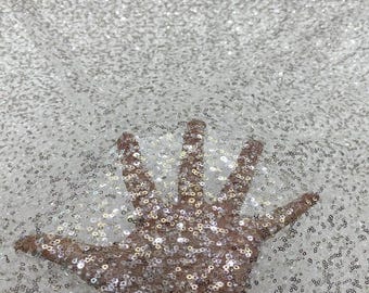 Sequin & Crystal Embroidery Fabric: 49"W Designer Prom Dress Material