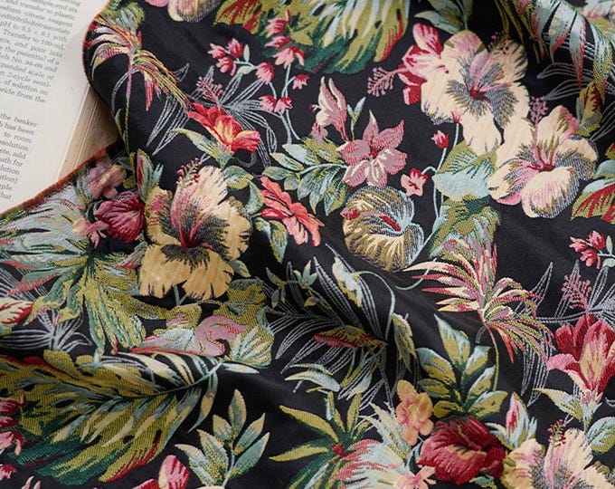 62"W Gold thread Jacquard Fabric, 3D designer fabric, Upholstery, DIY, Decor, Costume, Curtain, Sewing, drapery, bookbinding/fabric