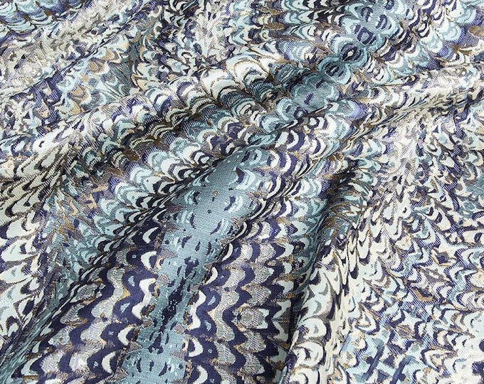 Jacquard fabric, feathers pattern, 3D texture, designer fabric, dark green, Upholstery, Decor, Sewing, Bag, DIY/ fabric, 55" W By 1 Meter
