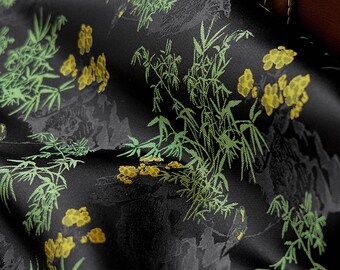 Tejido Jacquard de Bambú Oriental: 162 cm de ancho, poliéster, costura