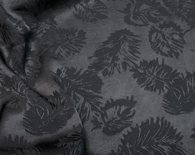 7 colors Two Sides Jacquard Satin Damask Fabric, 59“Wide Leaf Pattern, Upholstery, Decor, Costume, Dress, Handbag, Sewing/Fabric by 1 meter