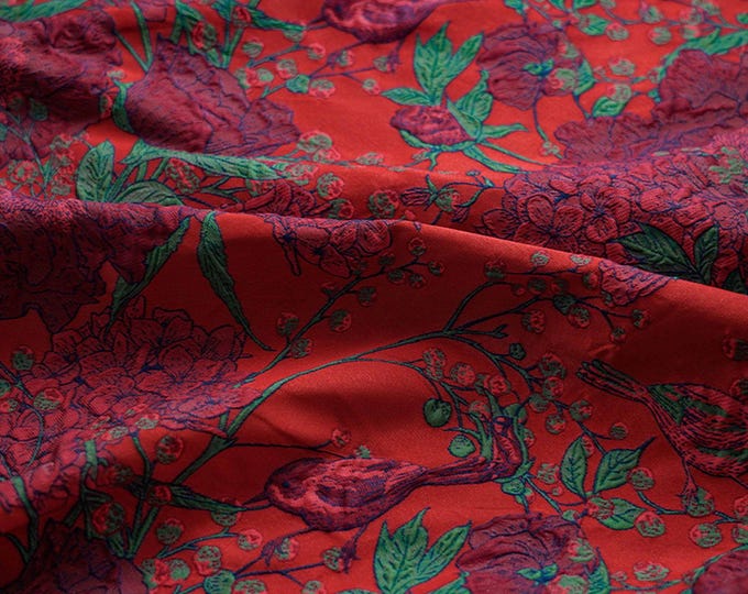 Jacquard embossed textured fabric, 3D vintage retro designer fabric, Upholstery, dress, Curtain and Sewing fabric, 53"W By 1 Meter on SALE