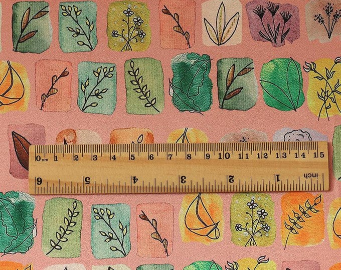 59"W tea silk satin fabric, Digital print, 3 colors, Upholstery, Decor, Costume, Curtain, bag, Sewing, drapery, DIY, doll making /Fabric