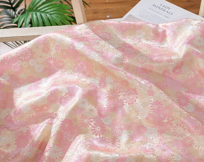 Japanese Nishijin Ori Fabric, Turtle pattern jacquard Traditional Japanese Wedding,  Upholstery, drapery/ fabric by 1 meter, 59“W, 4 colors