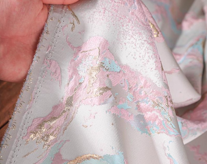 Gold thread jacquard fabric, 3D oil painting texture, designer fabric, Upholstery, Prom dress and Sewing fabric, 57" W By 1 Meter on SALE