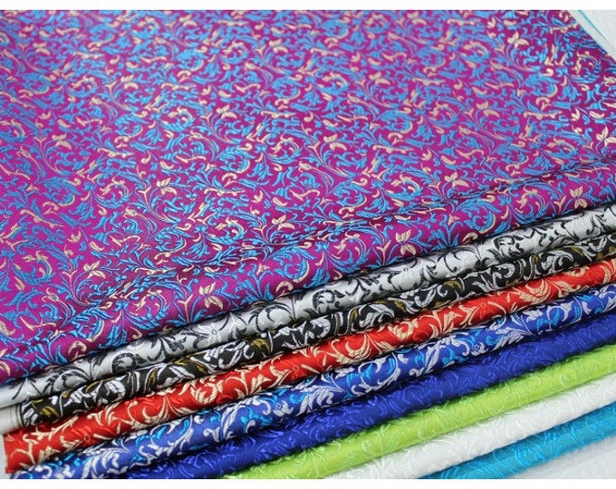 Metallic Paisley Brocade| 9.99 Full Meter Price | 29"Wide | Chinese Malt flower Fabric | Chinese Fabric | Chinese Jacquard | Asian Fabric |