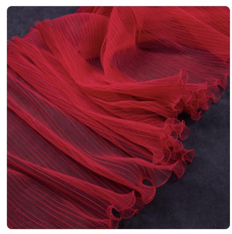 Green Ruffle Texture Pleated Ruffle Organza Fabric by the Yard: Teal Green, Stiff Texture ...