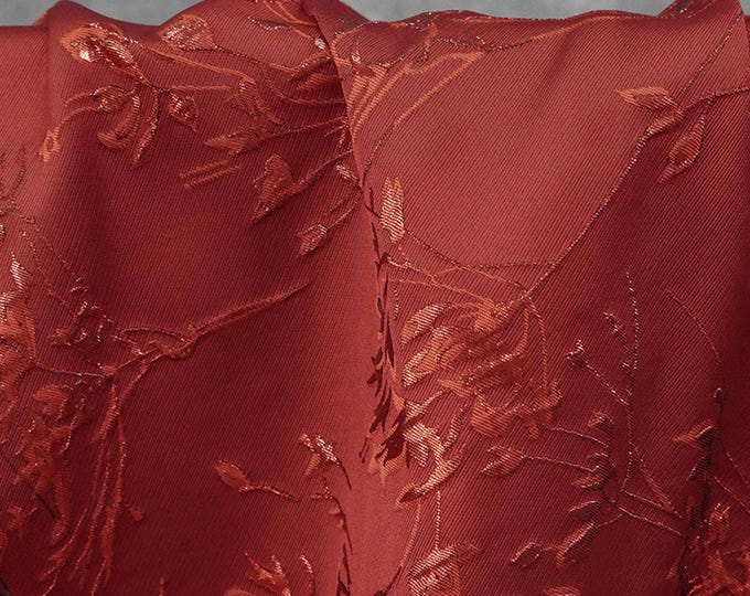 Embossed Gold Thread Floral Jacquard Fabric – Festive & Elegant - 58"W