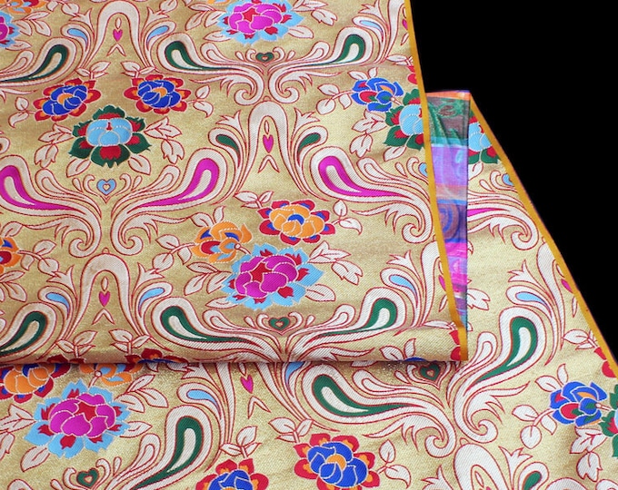 ade fabric jacquard silk brocadIndia Gaza/ Mongolian Gown/ Tibetan robe decoration Brocade, handme antique fabric, Upholstery Sewing fabric