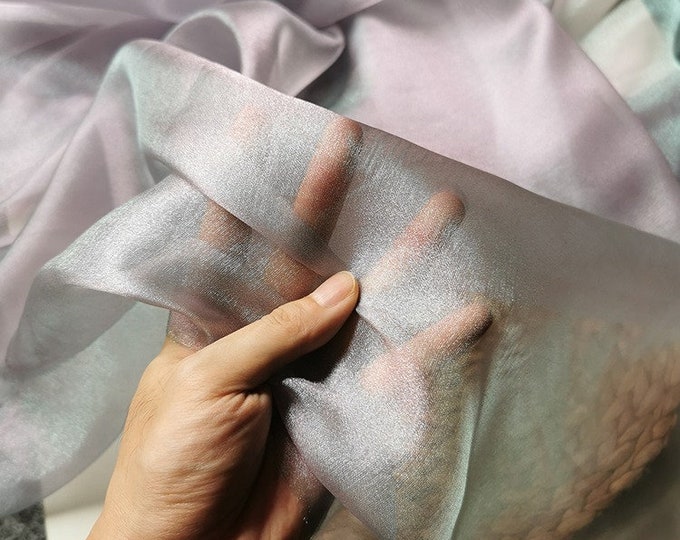 59"W Organza Thickened Snow Yarn Encrypted Wedding Dress Fabric, Luxury Designer Sewing Fabric, wedding mesh, Tutu Babydoll Glitter/fabric
