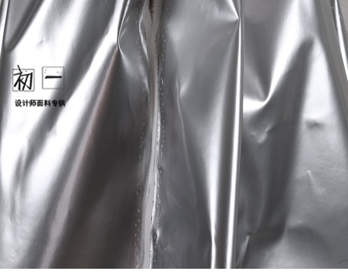 Mirror Coated/ Shiny PU Leather Fabric, Designer Fabric waterproof metallic, Background, coat, handbag, shoes, costume/Fabric, 53"W