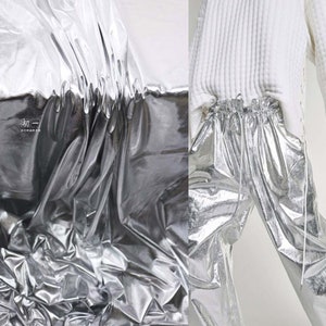 Soft-mirror Shiny Silver-coated Stretch Fabric PU Metallic - Etsy
