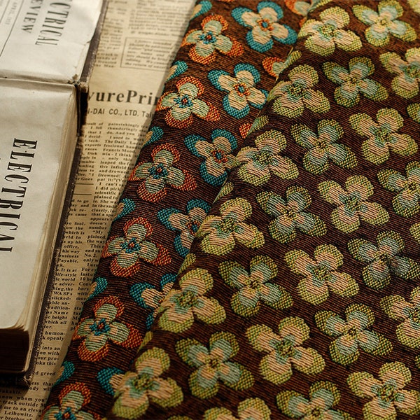 Floral Jacquard Upholstery Fabric: Victorian Edwardian Style, 59" Wide